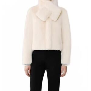 NEW SOIA&KYO kendell faux fur jacket in powder